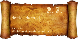 Merkl Harald névjegykártya